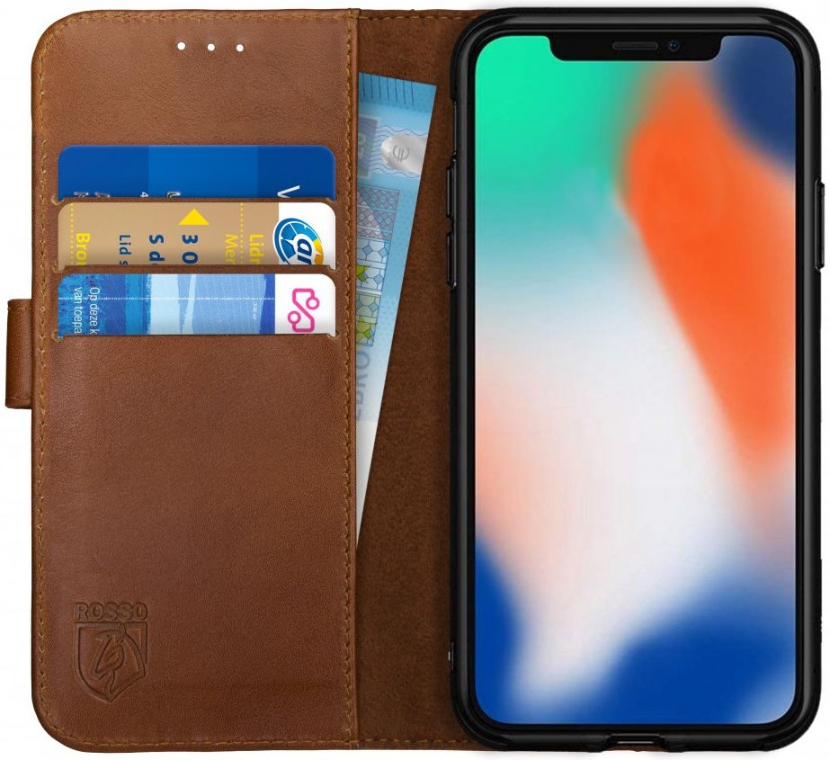 Rosso Deluxe Δερμάτινη Θήκη Πορτοφόλι Apple iPhone X / XS - Brown