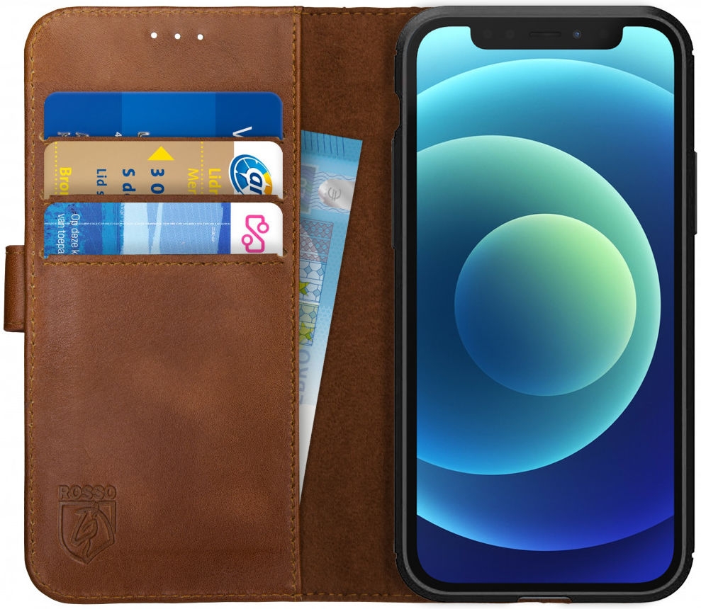 Rosso Deluxe Δερμάτινη Θήκη Πορτοφόλι Apple iPhone 12 mini - Brown