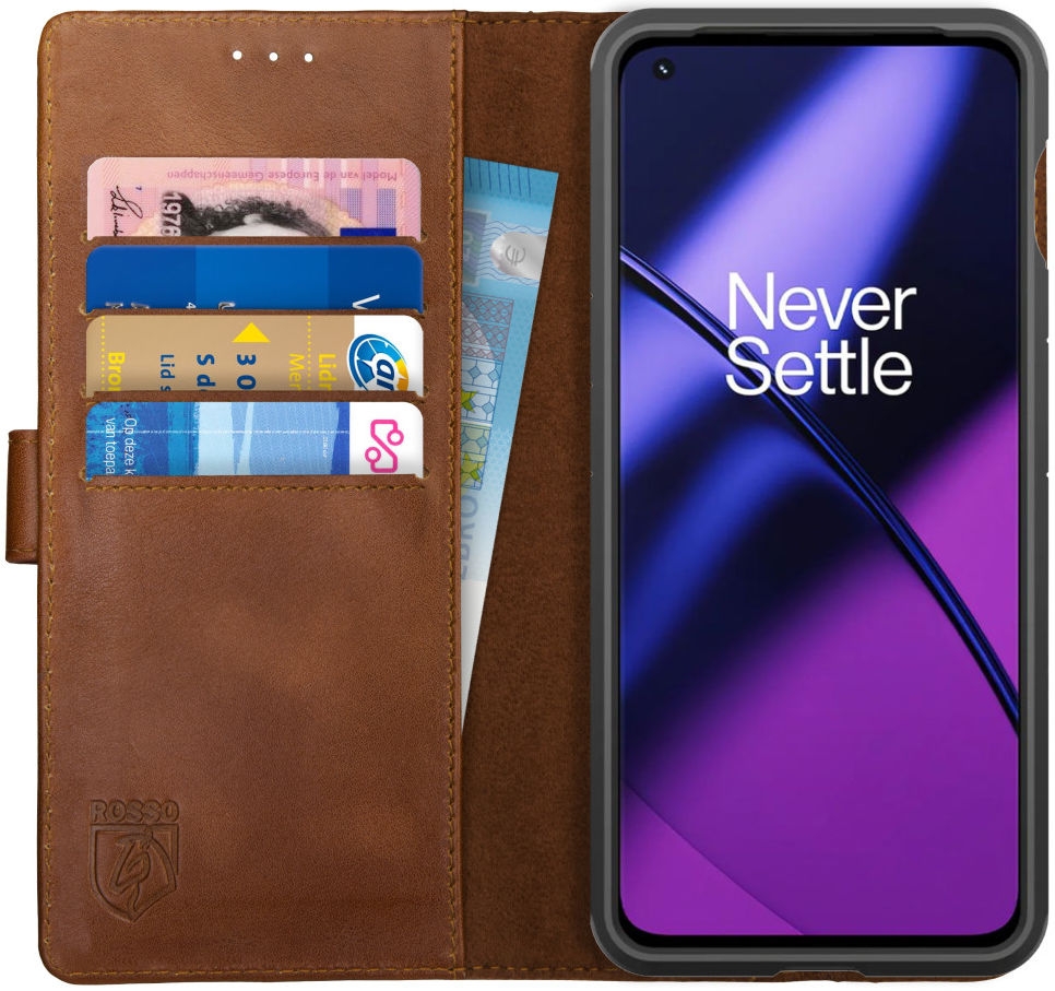Rosso Deluxe Δερμάτινη Θήκη Πορτοφόλι OnePlus 11 - Brown