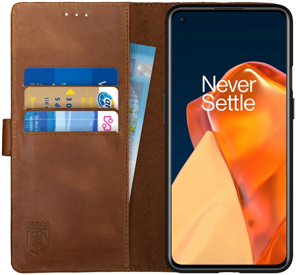 Rosso Deluxe Δερμάτινη Θήκη Πορτοφόλι OnePlus 9 - Brown