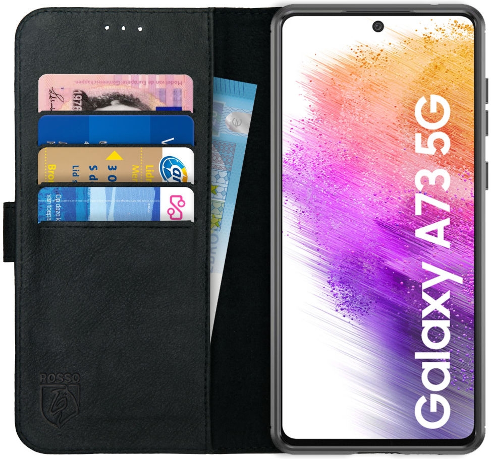 Rosso Deluxe Δερμάτινη Θήκη Πορτοφόλι Samsung Galaxy A73 5G - Black