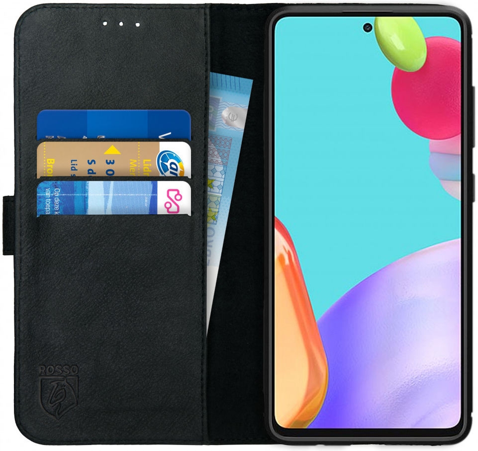 Rosso Deluxe Δερμάτινη Θήκη Πορτοφόλι Samsung Galaxy A52 / A52s 5G - Black