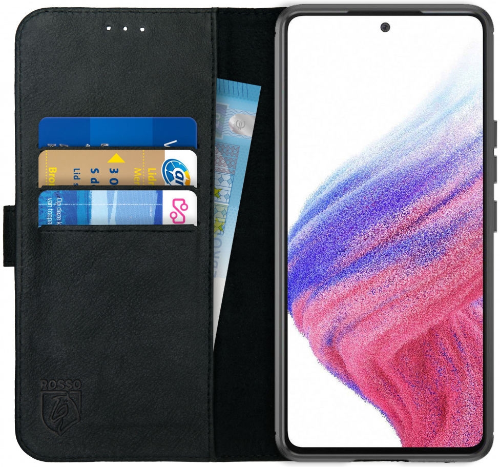 Rosso Deluxe Δερμάτινη Θήκη Πορτοφόλι Samsung Galaxy A53 5G - Black
