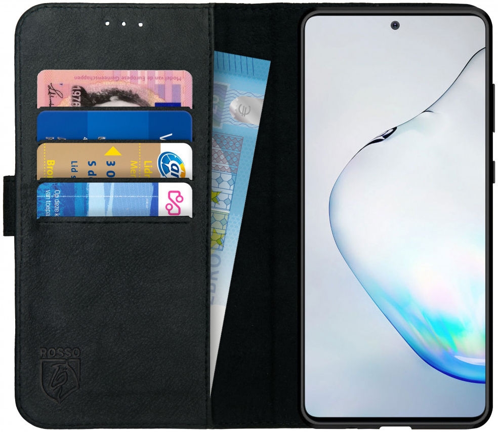 Rosso Deluxe Δερμάτινη Θήκη Πορτοφόλι Samsung Galaxy Note 10 Lite - Black