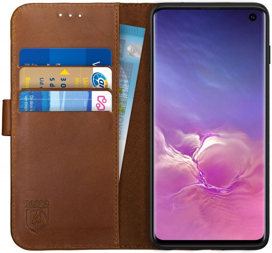 Rosso Deluxe Δερμάτινη Θήκη Πορτοφόλι Samsung Galaxy S10 - Brown