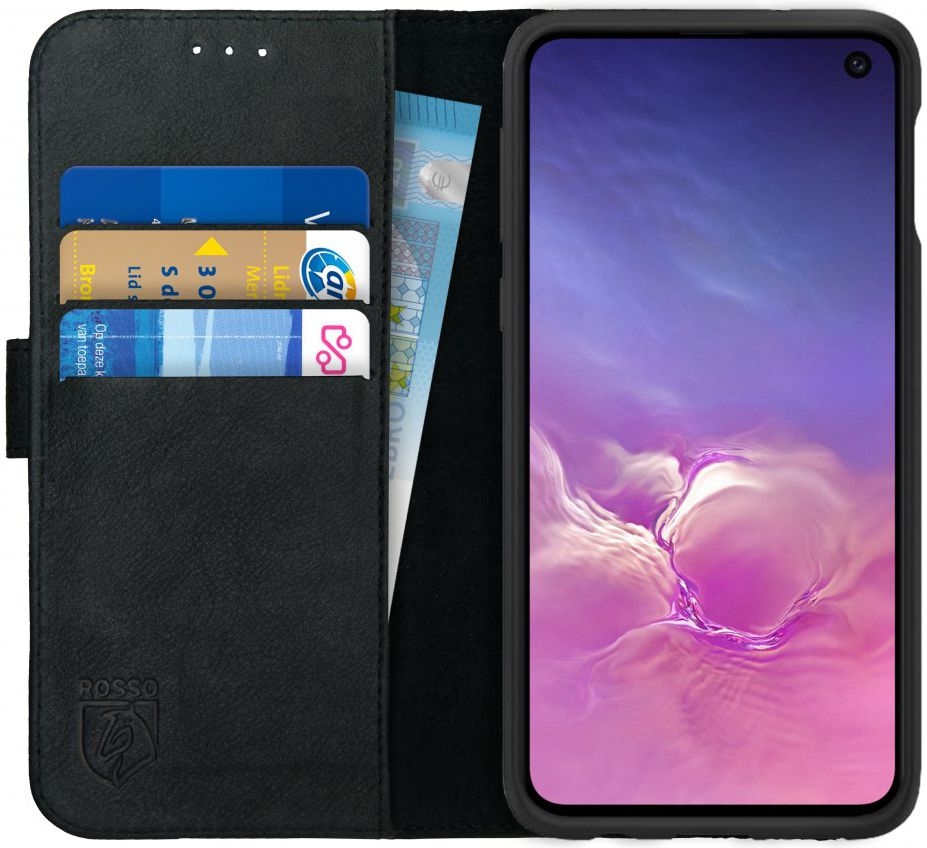 Rosso Deluxe Δερμάτινη Θήκη Πορτοφόλι Samsung Galaxy S10e - Black