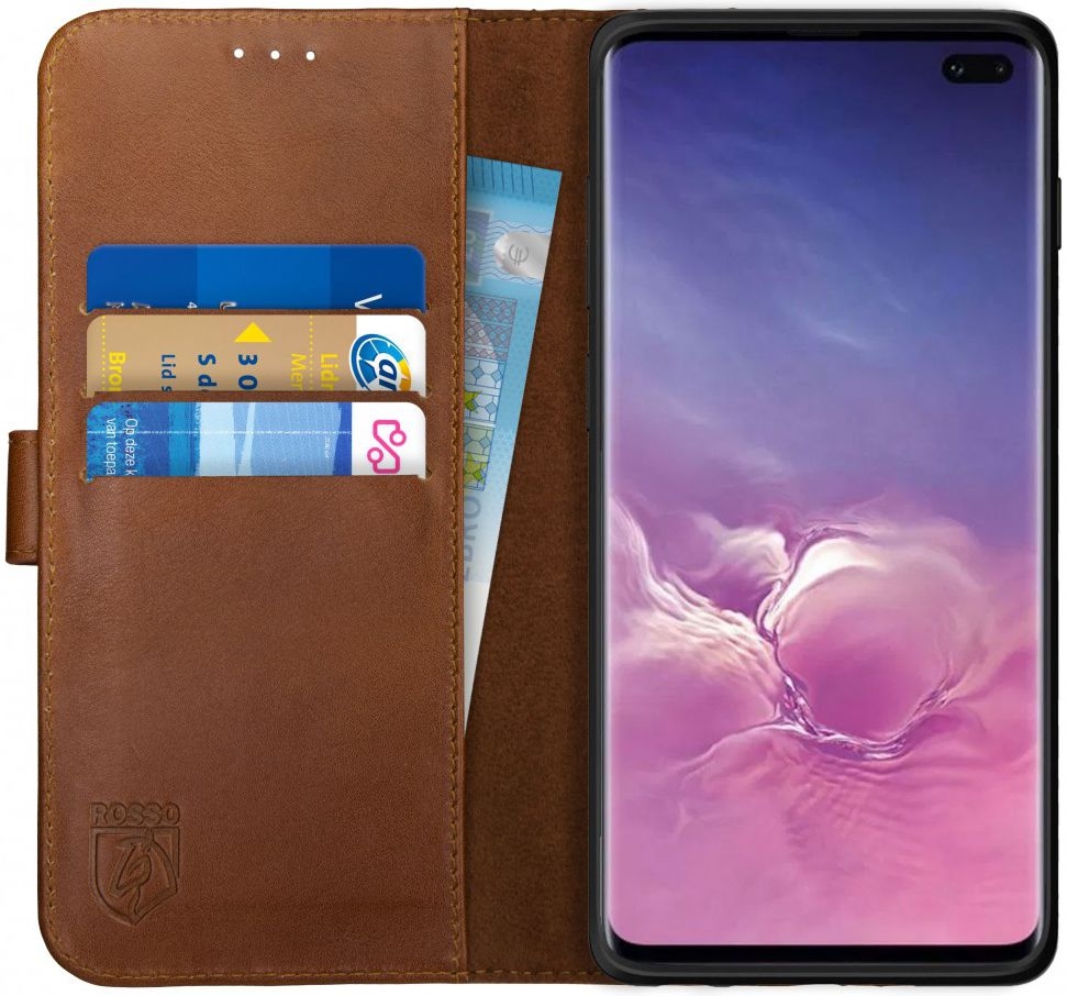 Rosso Deluxe Δερμάτινη Θήκη Πορτοφόλι Samsung Galaxy S10 Plus - Brown