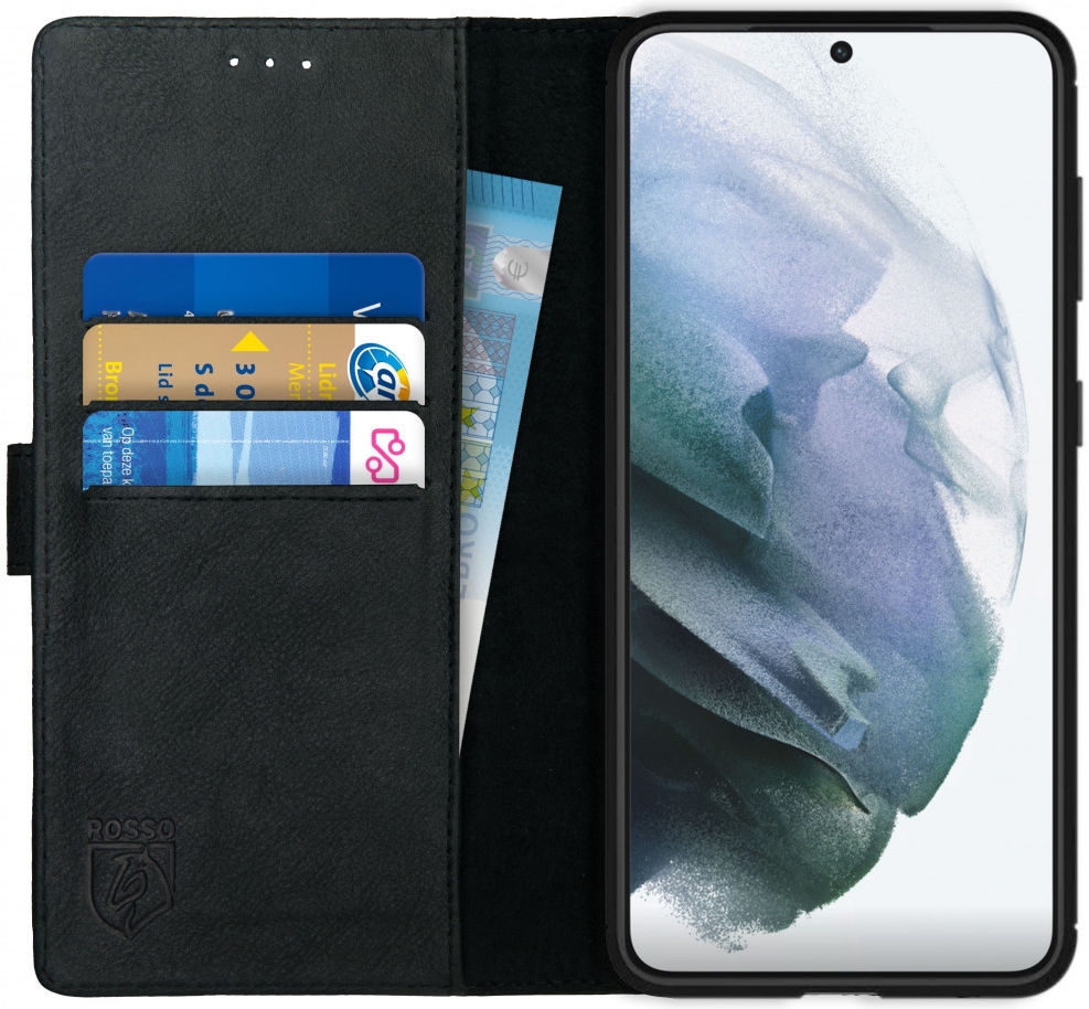 Rosso Deluxe Δερμάτινη Θήκη Πορτοφόλι Samsung Galaxy S21 5G - Black