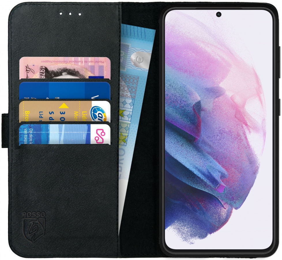 Rosso Deluxe Δερμάτινη Θήκη Πορτοφόλι Samsung Galaxy S21 Plus 5G - Black