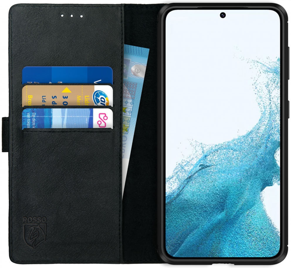 Rosso Deluxe Δερμάτινη Θήκη Πορτοφόλι Samsung Galaxy S22 5G - Black