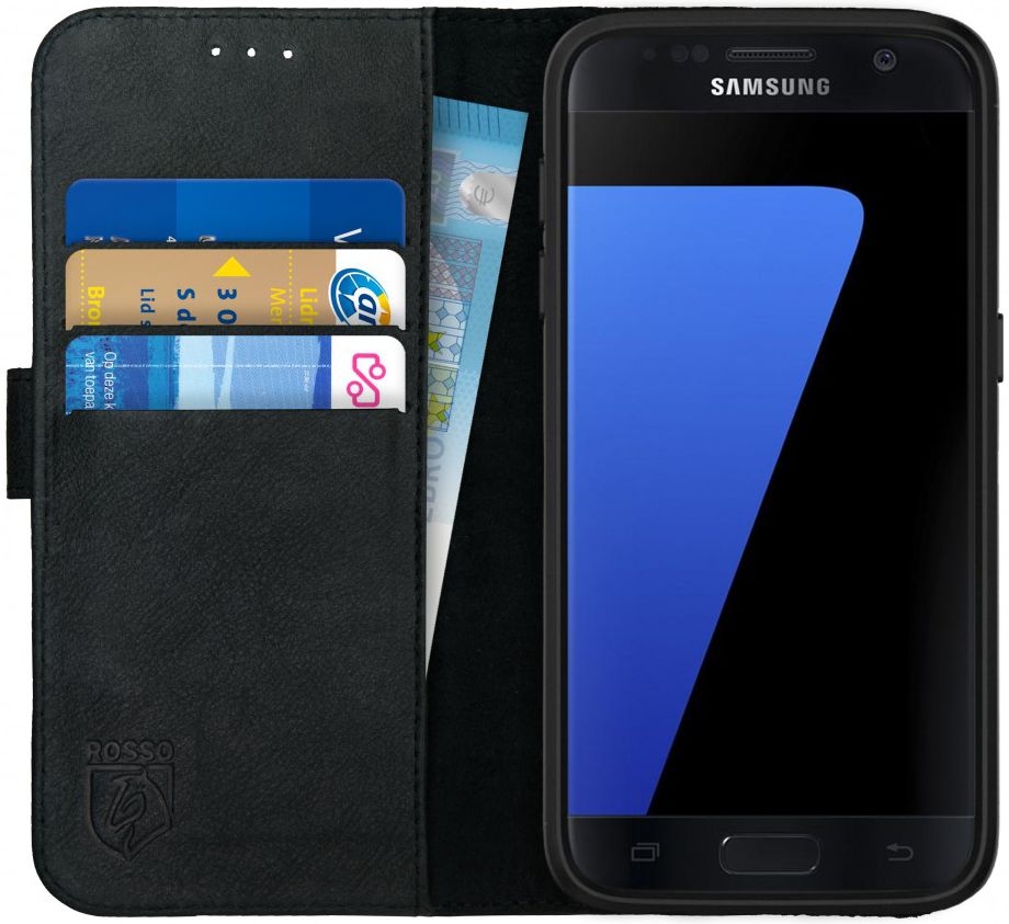 Rosso Deluxe Δερμάτινη Θήκη Πορτοφόλι Samsung Galaxy S7 - Black