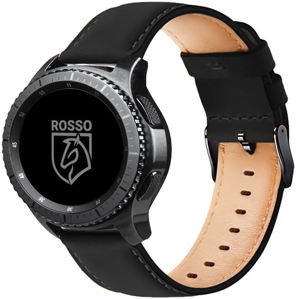 Rosso Deluxe Strap - Universal Δερμάτινο Λουράκι για Smartwatches (22mm) - Black
