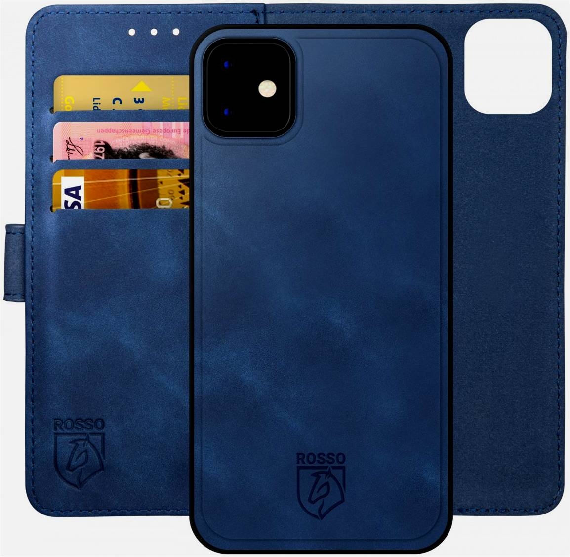 Rosso Element 2 in 1 - PU Θήκη Πορτοφόλι Apple iPhone 12 / 12 Pro - Blue
