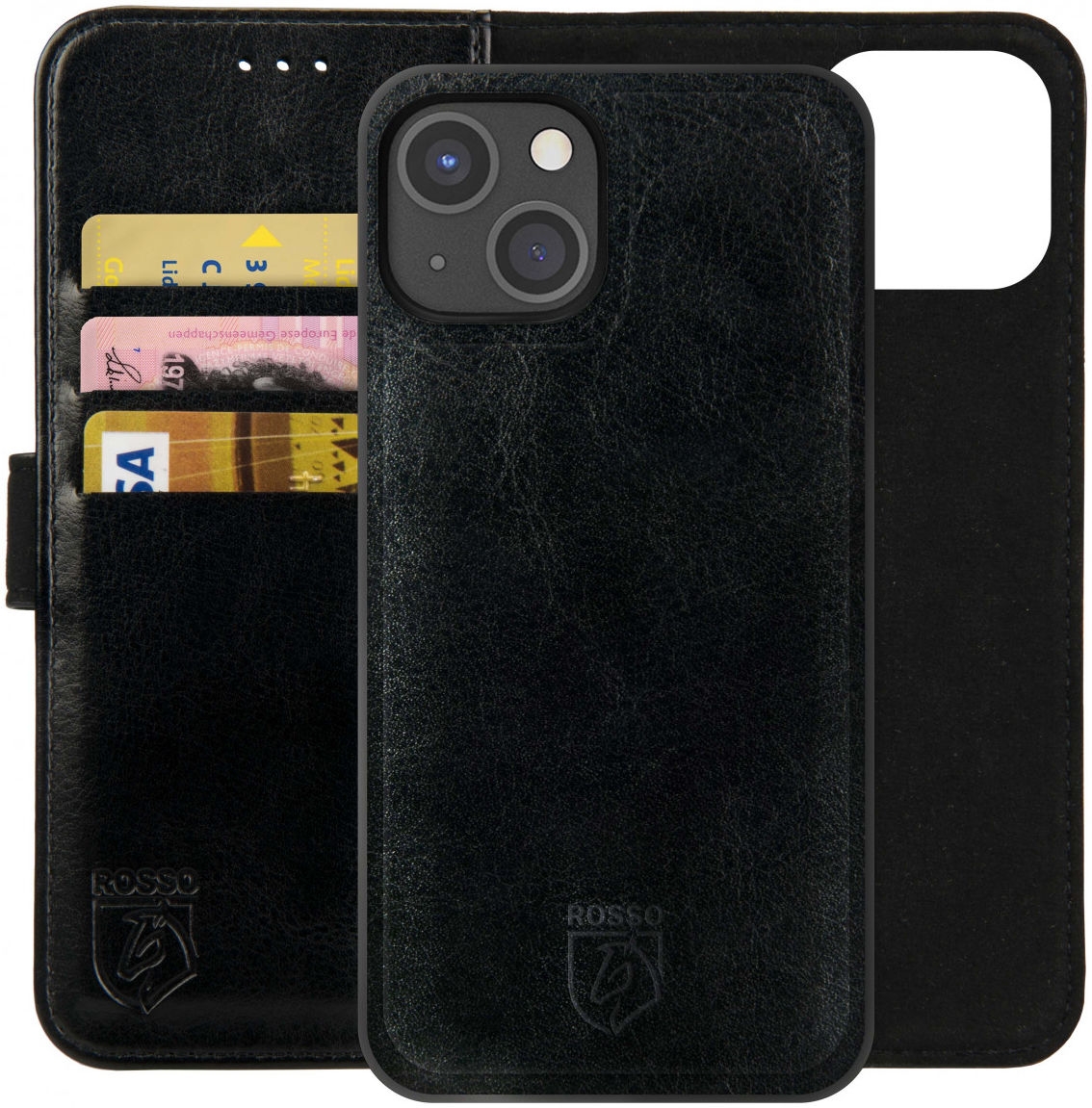 Rosso Element 2 in 1 - PU Θήκη Πορτοφόλι Apple iPhone 13 mini - Black