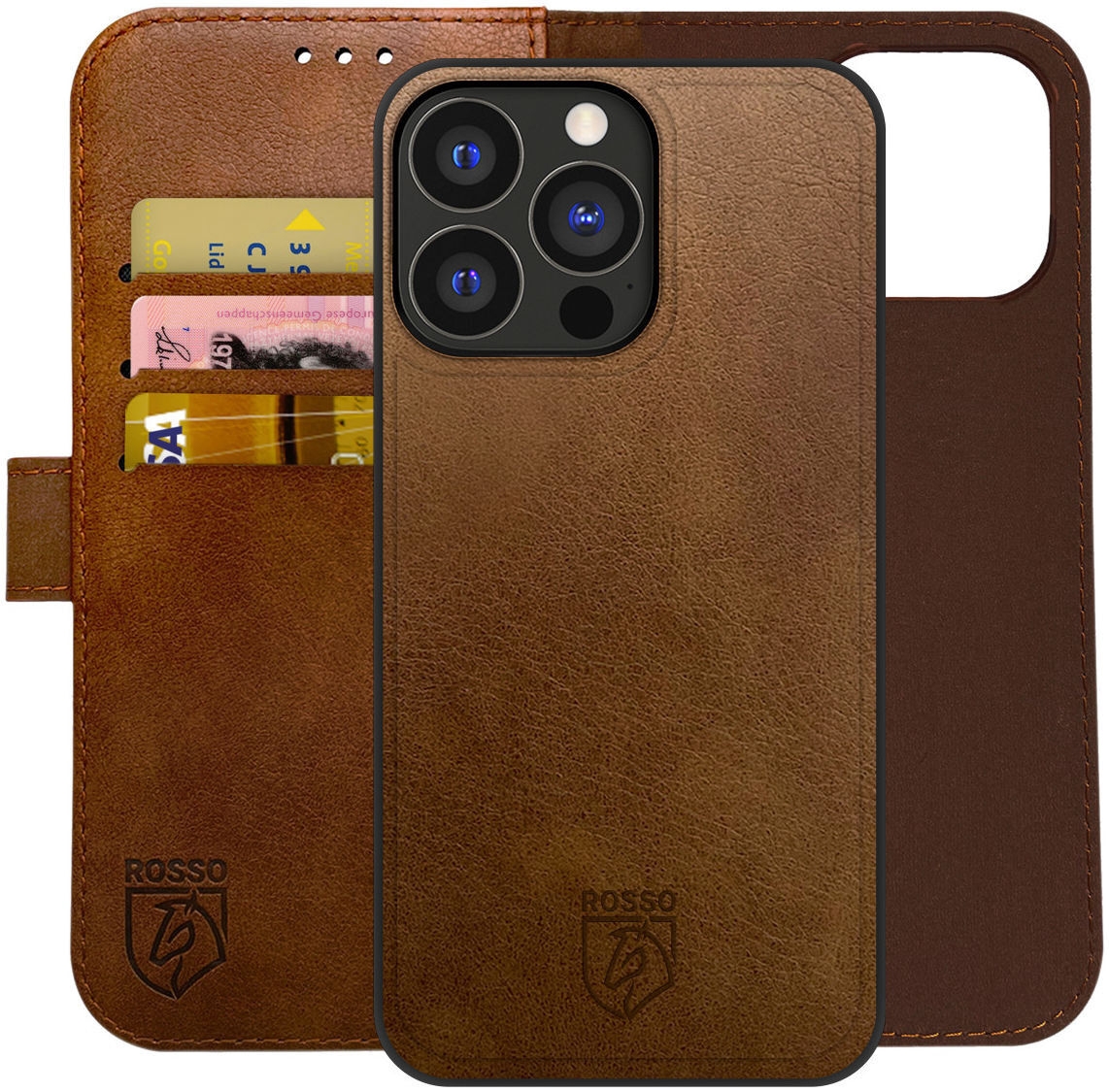 Θήκη iPhone 15 Pro Max Rosso Element 2 in 1 PU Πορτοφόλι Brown
