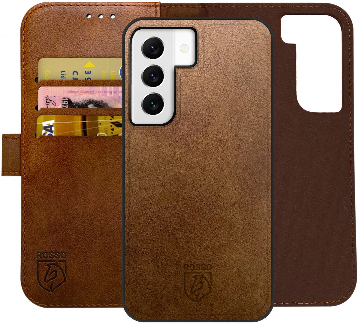 Rosso Element 2 in 1 - PU Θήκη Πορτοφόλι Samsung Galaxy S22 Plus 5G - Brown