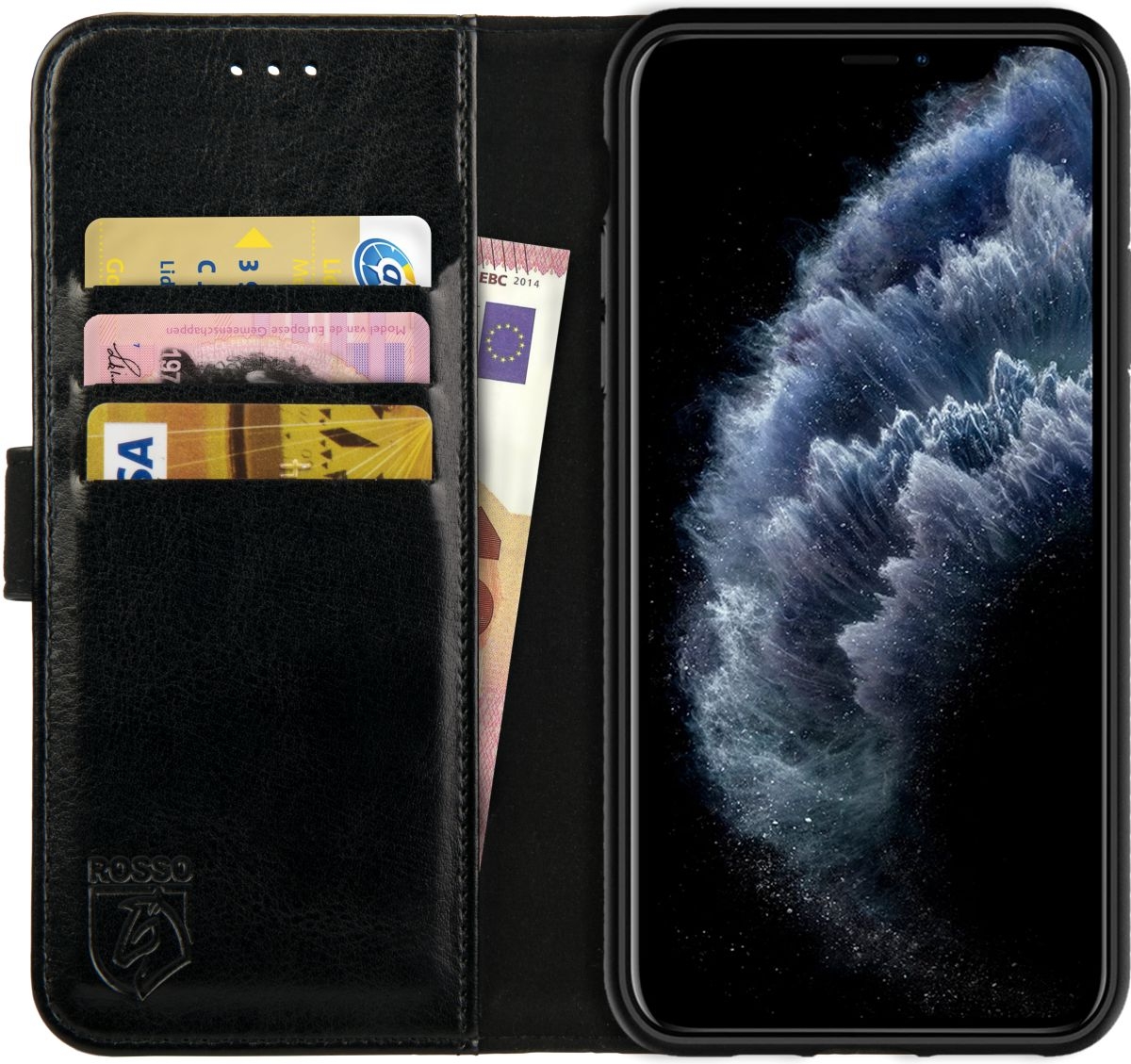 Rosso Element PU Θήκη Πορτοφόλι Apple iPhone 11 Pro Max - Black