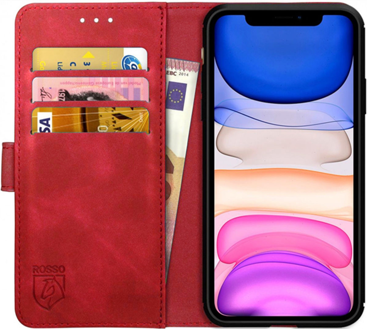 Rosso Element PU Θήκη Πορτοφόλι Apple iPhone 11 - Red