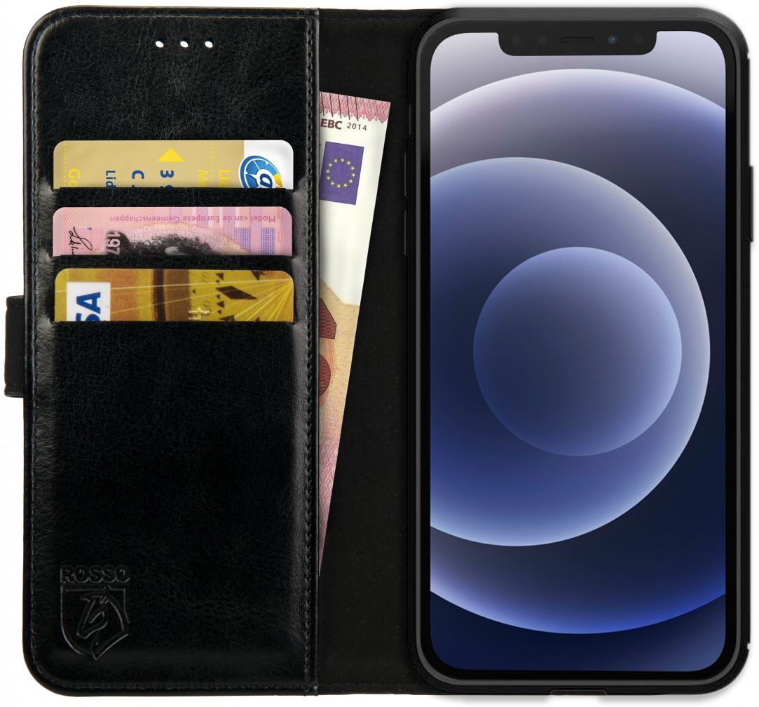 Rosso Element PU Θήκη Πορτοφόλι Apple iPhone 12 - Black