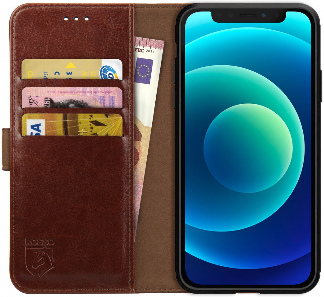 Rosso Element PU Θήκη Πορτοφόλι Apple iPhone 12 mini - Brown