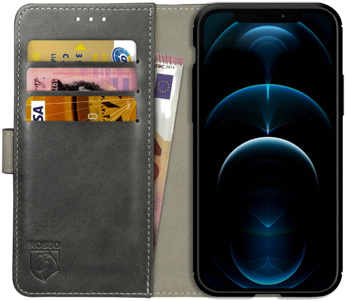 Rosso Element PU Θήκη Πορτοφόλι Apple iPhone 12 Pro Max - Grey