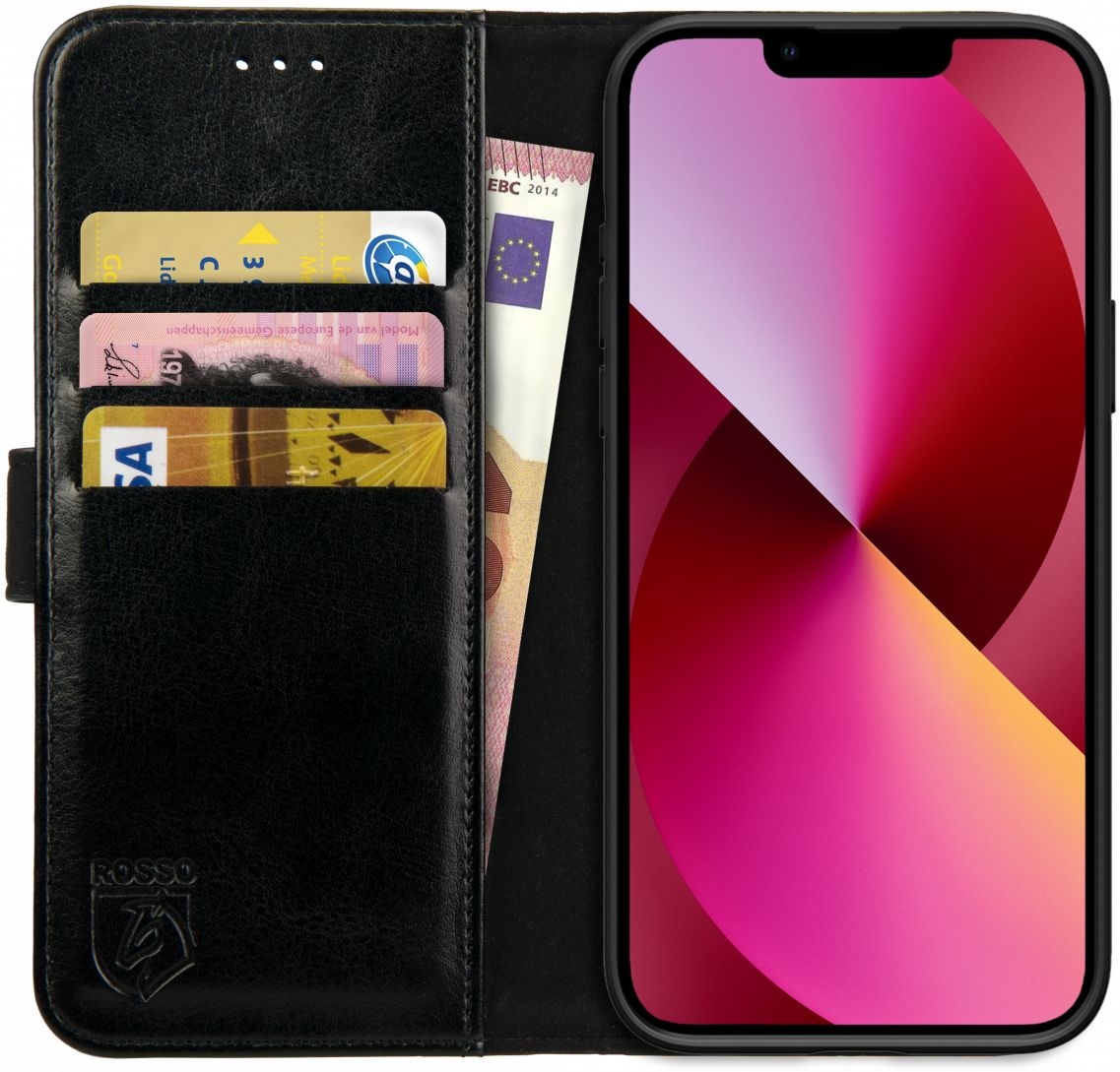 Rosso Element PU Θήκη Πορτοφόλι Apple iPhone 13 - Black