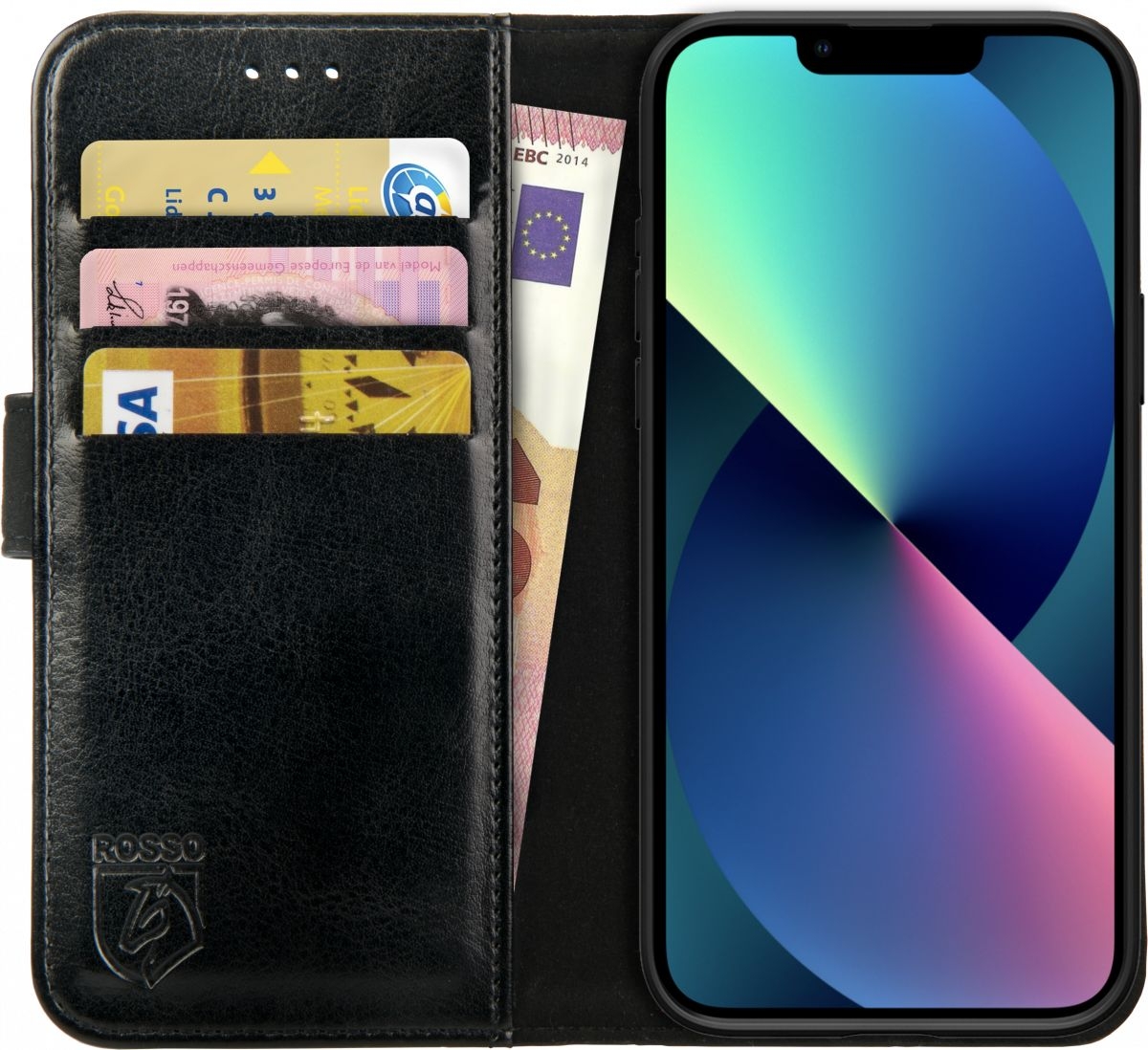 Rosso Element PU Θήκη Πορτοφόλι Apple iPhone 13 mini - Black