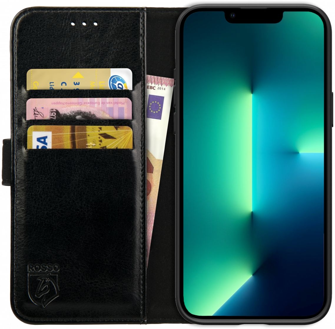 Rosso Element PU Θήκη Πορτοφόλι Apple iPhone 13 Pro Max - Black