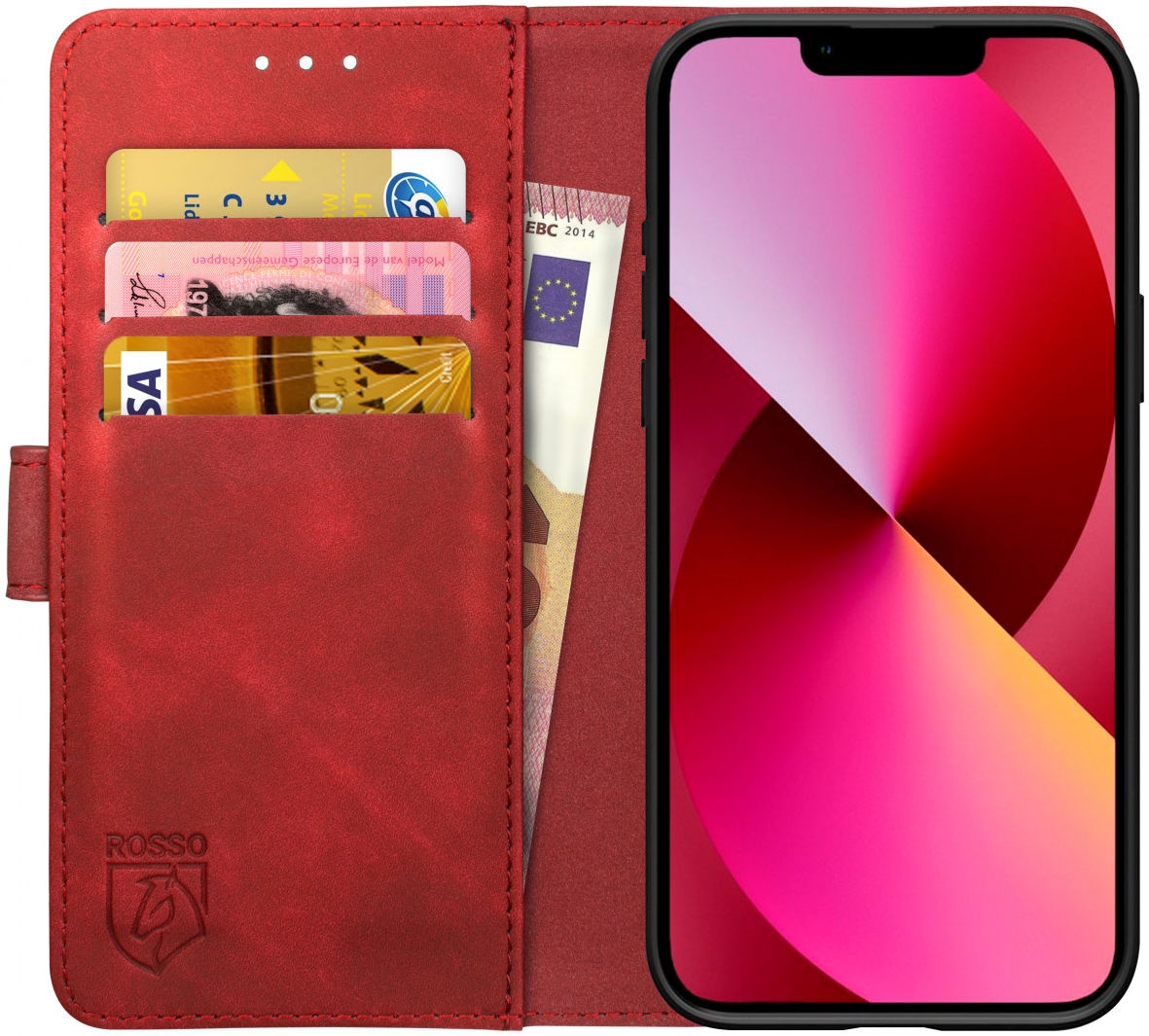 Rosso Element PU Θήκη Πορτοφόλι Apple iPhone 13 - Red 