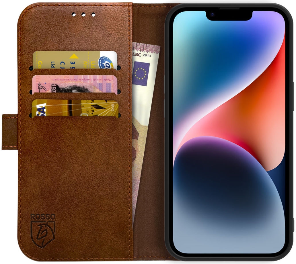 Rosso Element PU Θήκη Πορτοφόλι Apple iPhone 14 - Brown