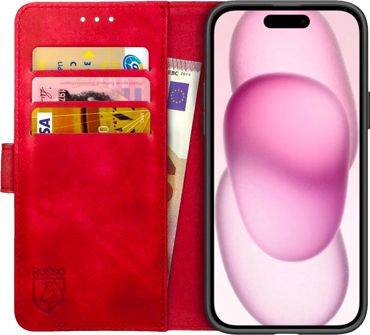 Rosso Element PU Θήκη Πορτοφόλι Apple iPhone 15 Plus - Red