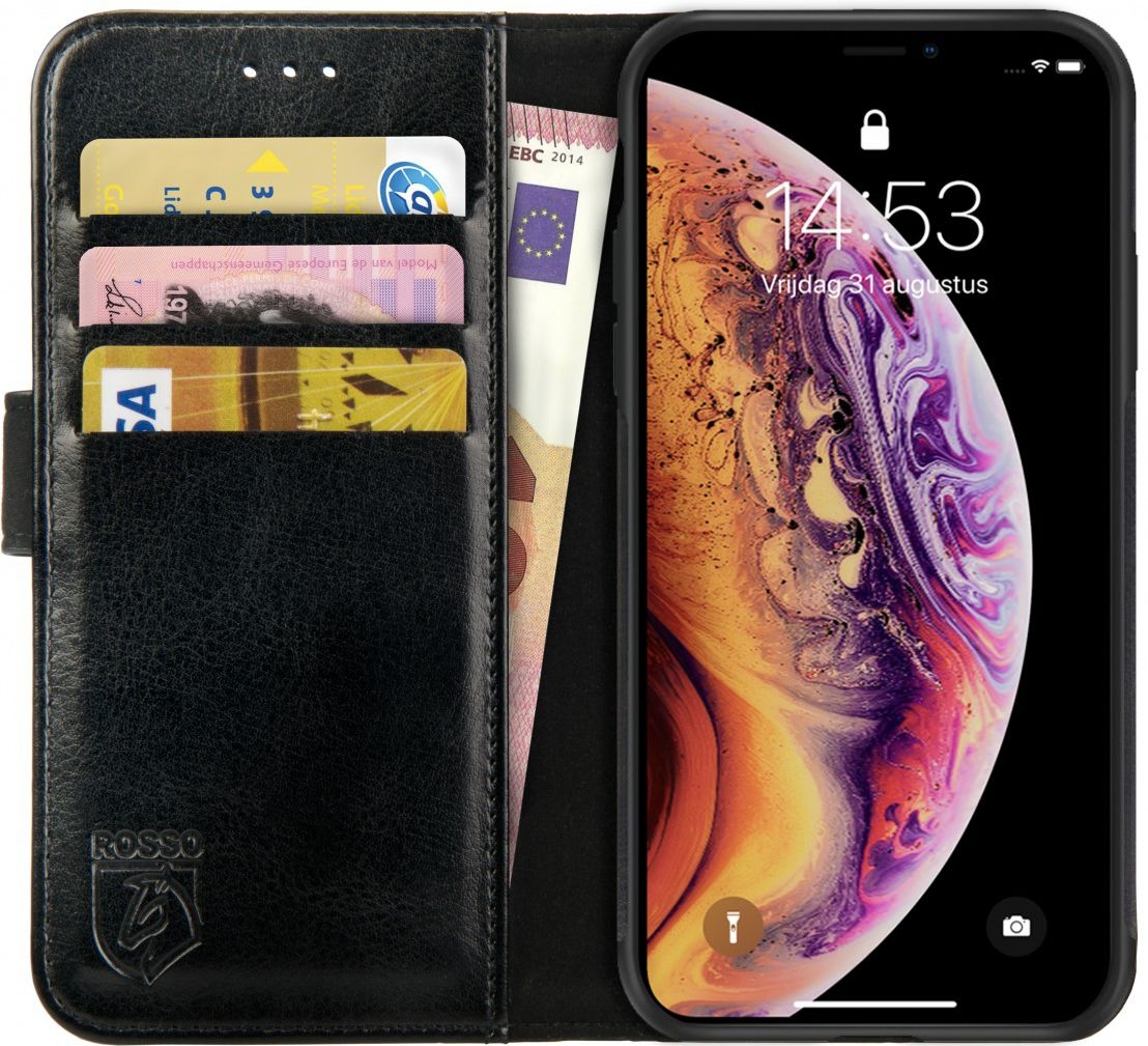 Rosso Element PU Θήκη Πορτοφόλι Apple iPhone X / XS - Black