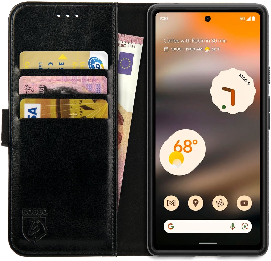 Rosso Element PU Θήκη Πορτοφόλι Google Pixel 6a - Black