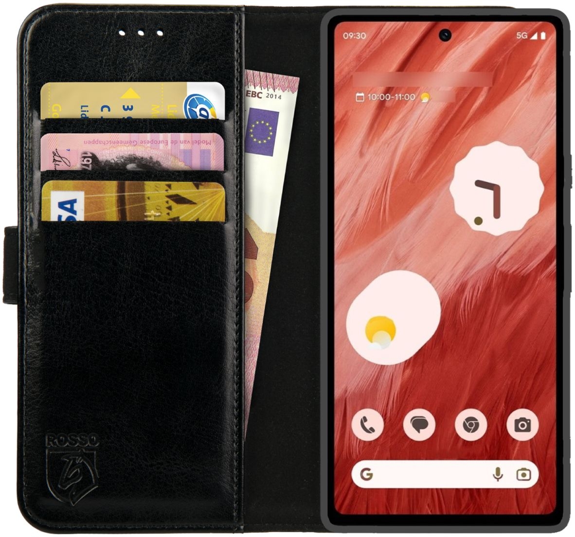 Rosso Element PU Θήκη Πορτοφόλι Google Pixel 7a - Black