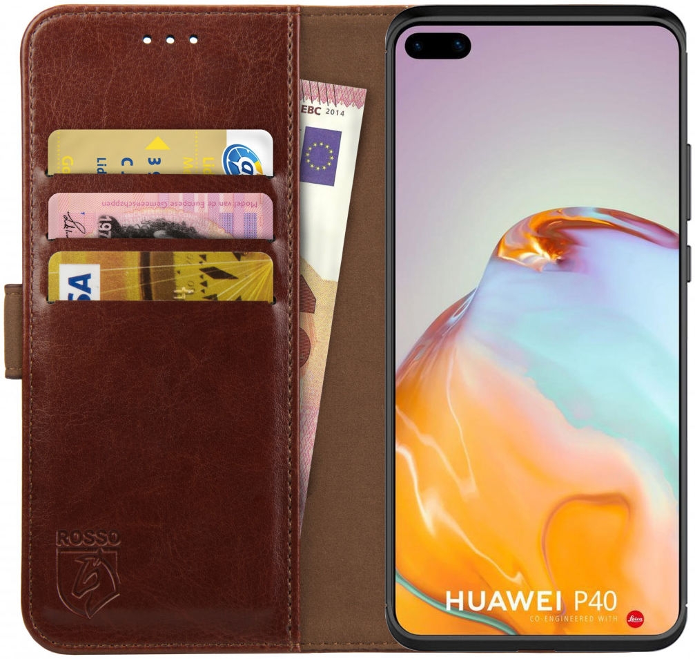 Rosso Element PU Θήκη Πορτοφόλι Huawei P40 - Brown
