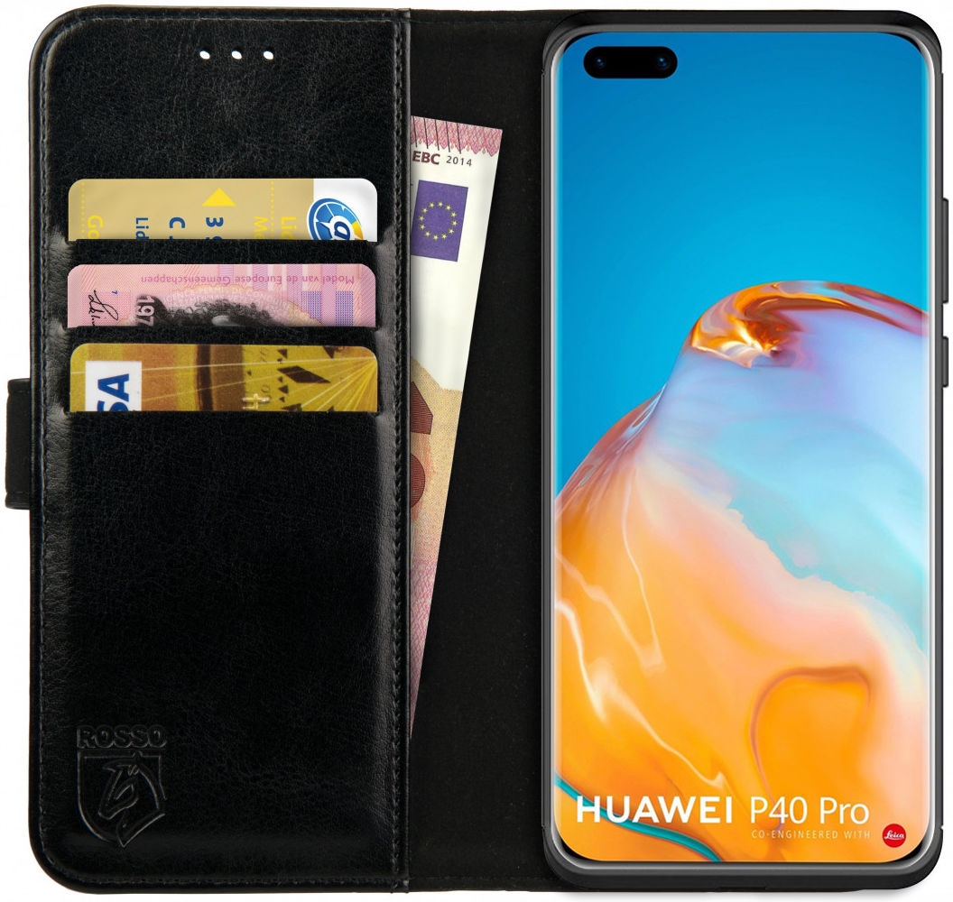 Rosso Element PU Θήκη Πορτοφόλι Huawei P40 Pro - Black