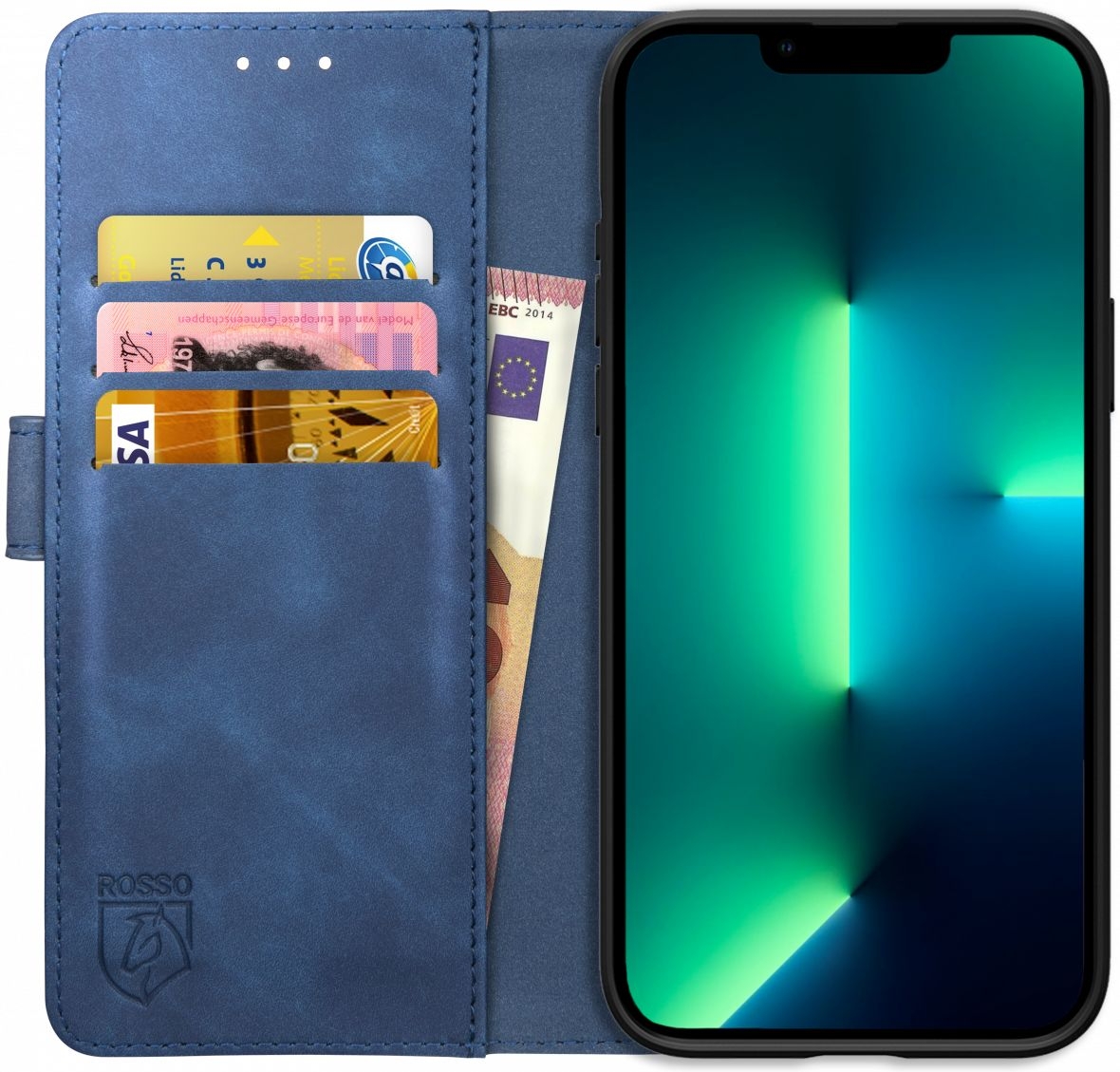 Rosso Element PU Θήκη Πορτοφόλι Apple iPhone 13 Pro Max - Blue