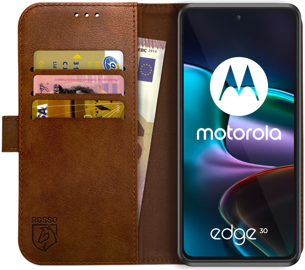Rosso Element PU Θήκη Πορτοφόλι Motorola Edge 30 - Brown