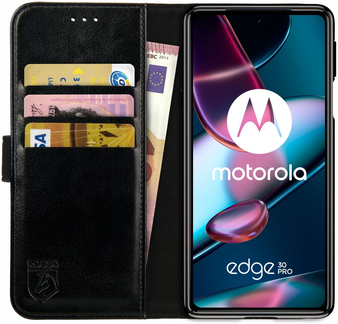 Rosso Element PU Θήκη Πορτοφόλι Motorola Edge 30 Pro - Black