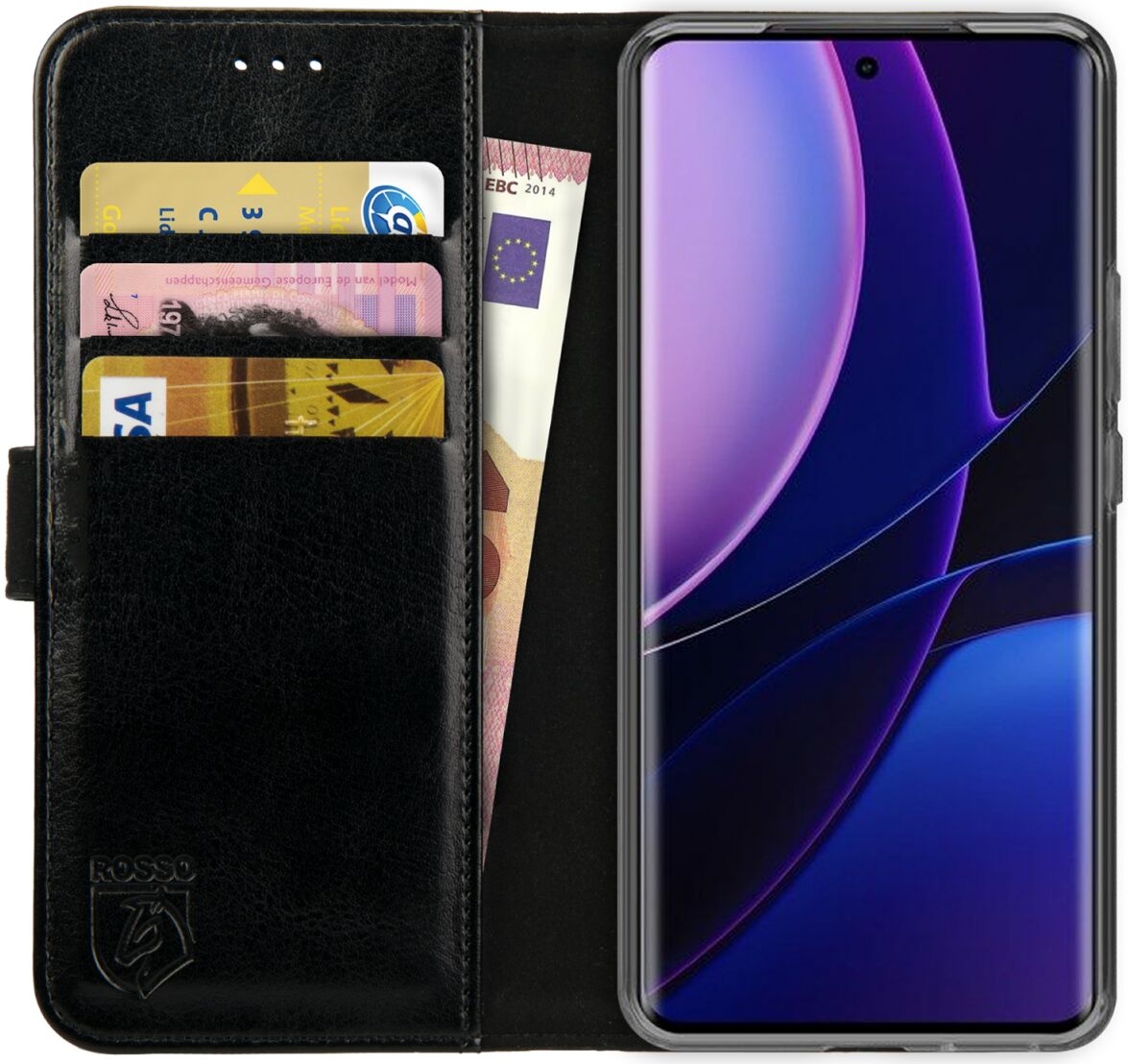 Rosso Element PU Θήκη Πορτοφόλι Motorola Edge 40 - Black