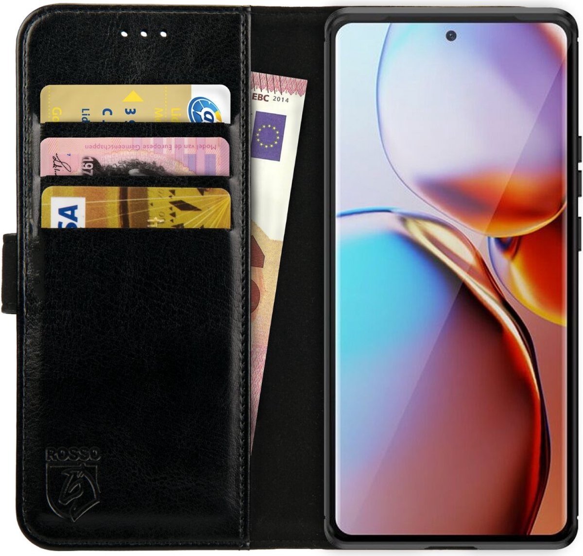 Rosso Element PU Θήκη Πορτοφόλι Motorola Edge Plus 2023 - Black