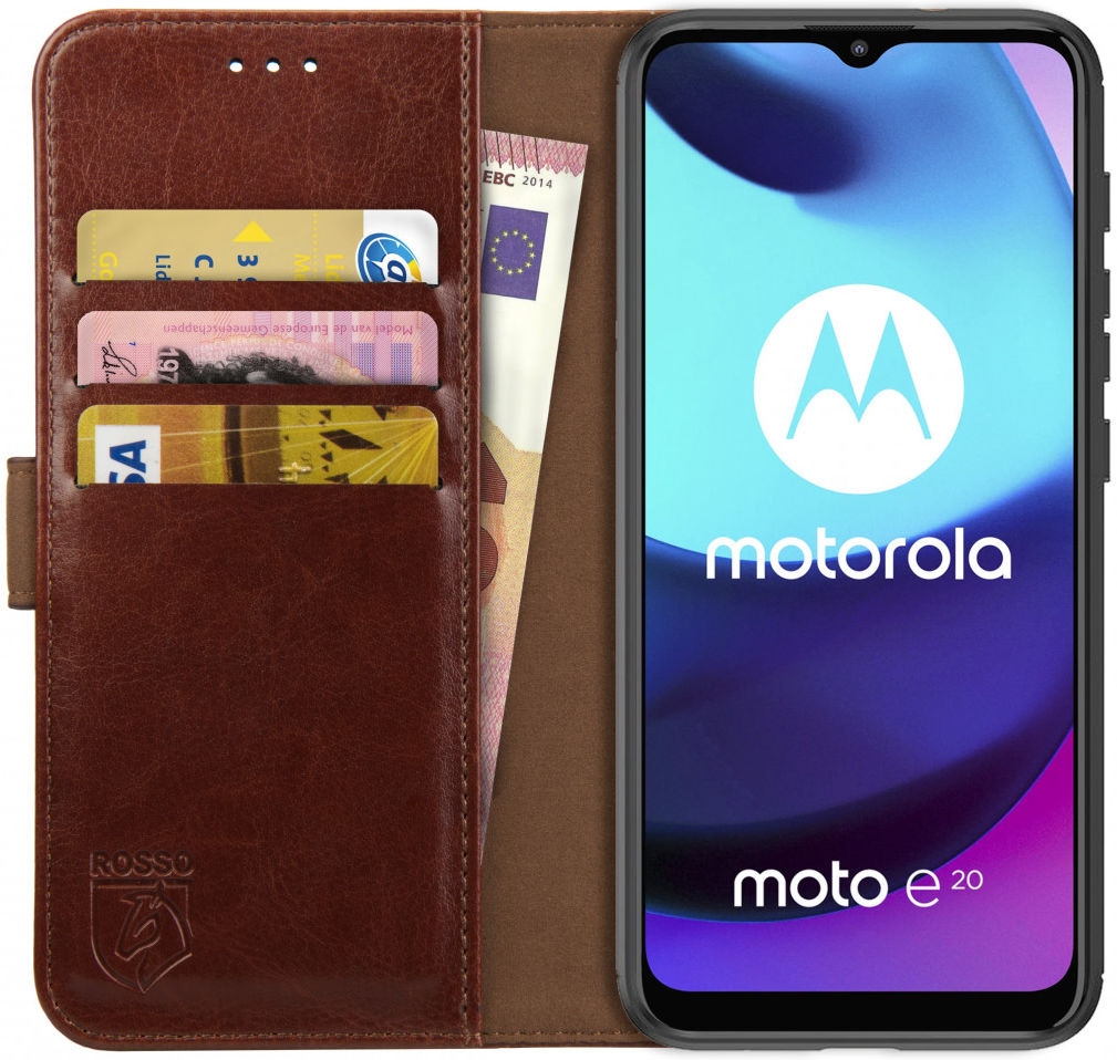 Rosso Element PU Θήκη Πορτοφόλι Motorola Moto E20 - Brown