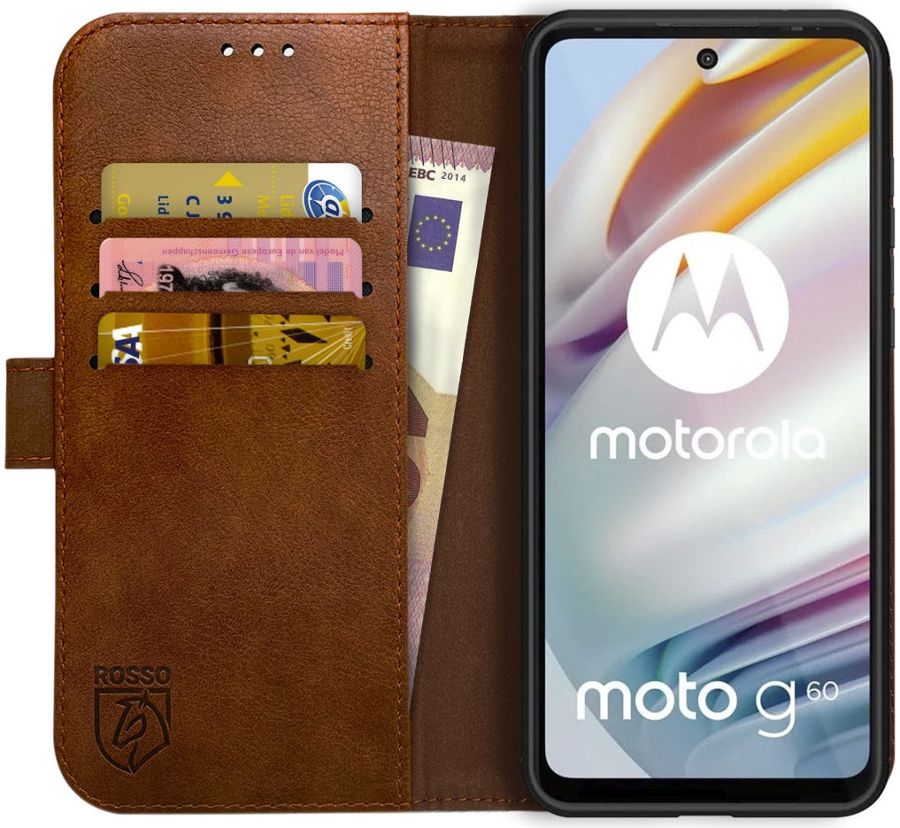 Rosso Element PU Θήκη Πορτοφόλι Motorola Moto G60 - Brown