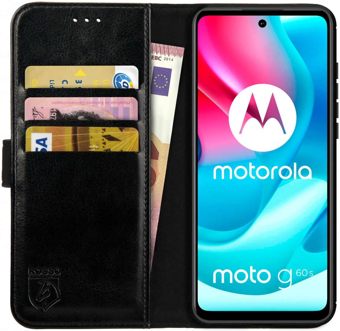 Rosso Element PU Θήκη Πορτοφόλι Motorola Moto G60S - Black
