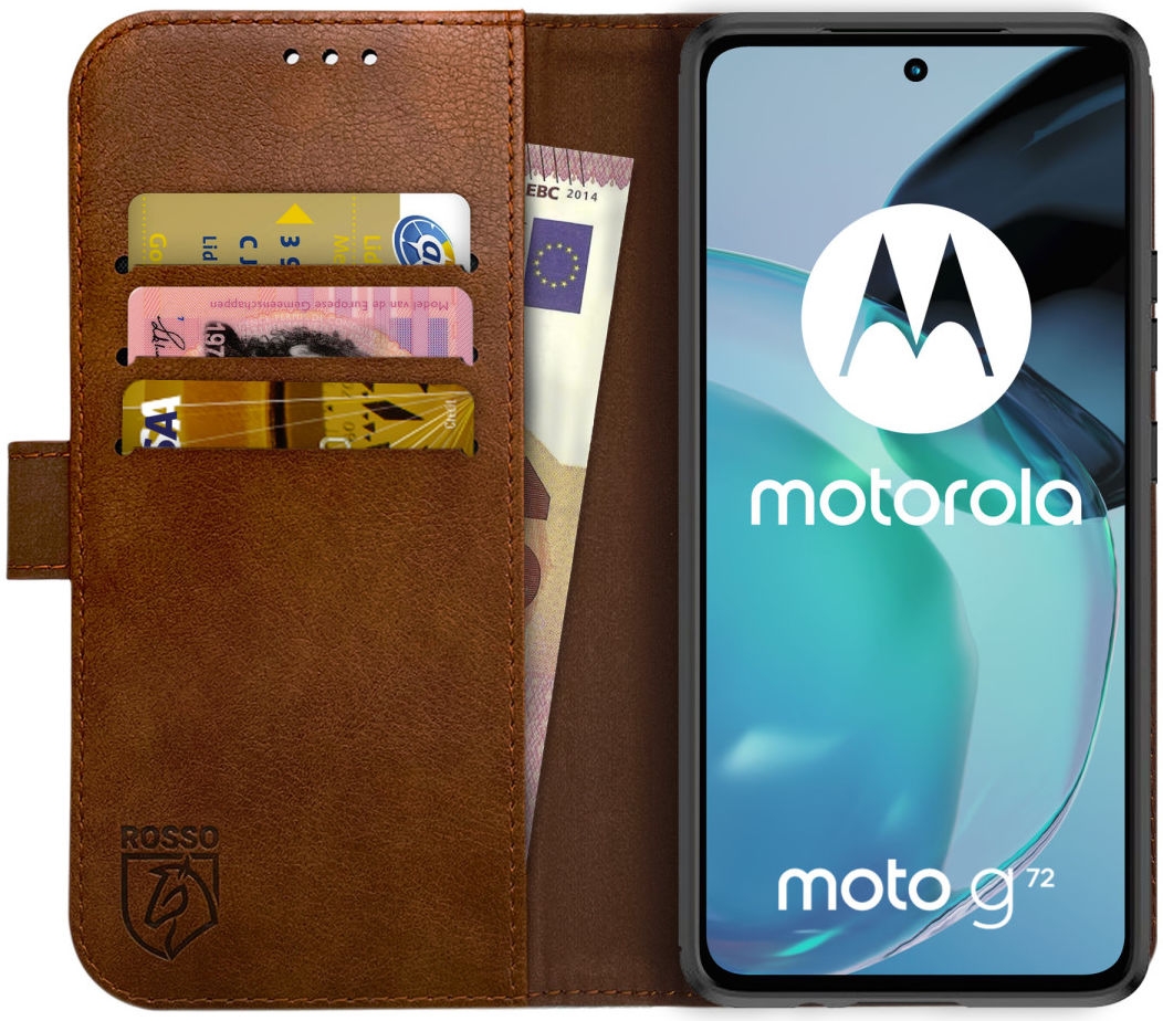 Rosso Element PU Θήκη Πορτοφόλι Motorola Moto G72 - Brown