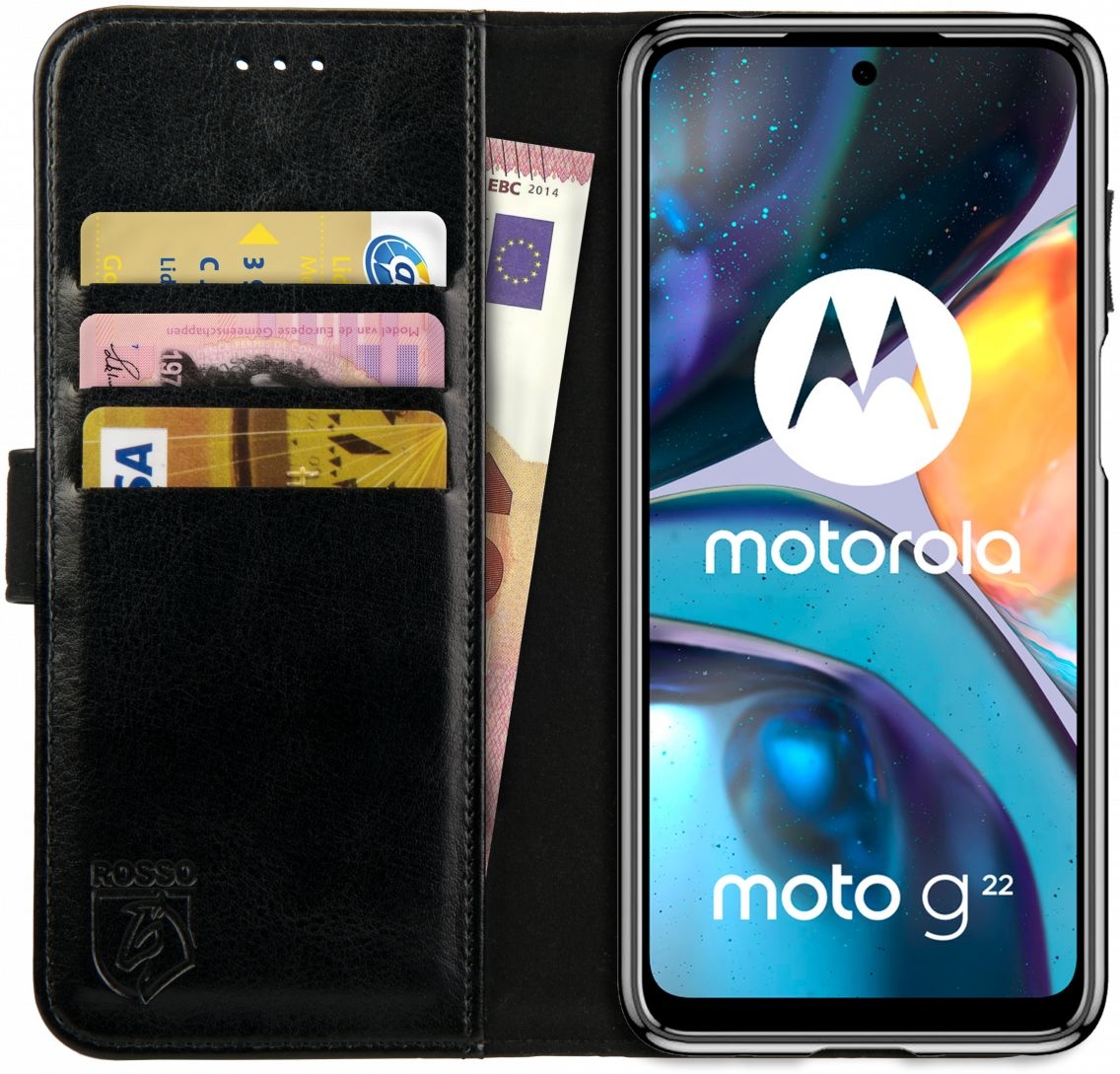 Rosso Element PU Θήκη Πορτοφόλι Motorola Moto G22 / E32 / E32s - Black