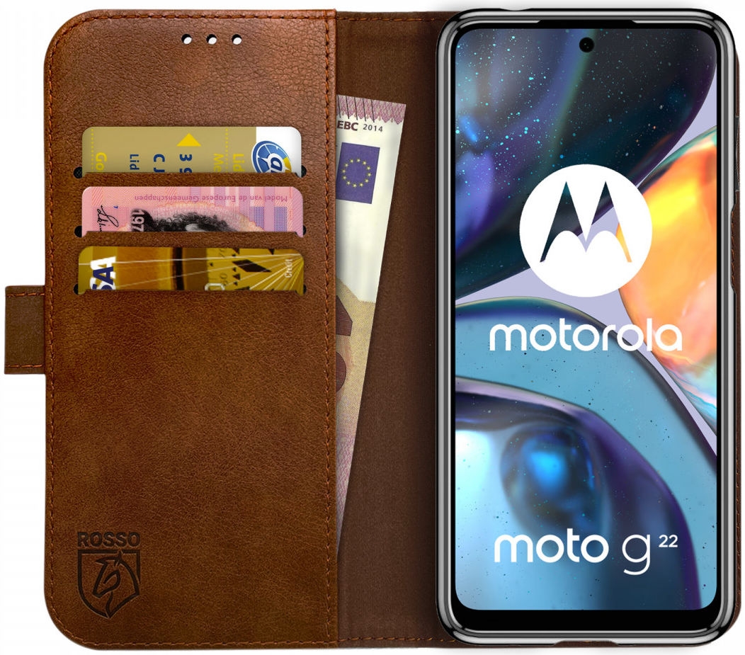 Rosso Element PU Θήκη Πορτοφόλι Motorola Moto G22 - Brown