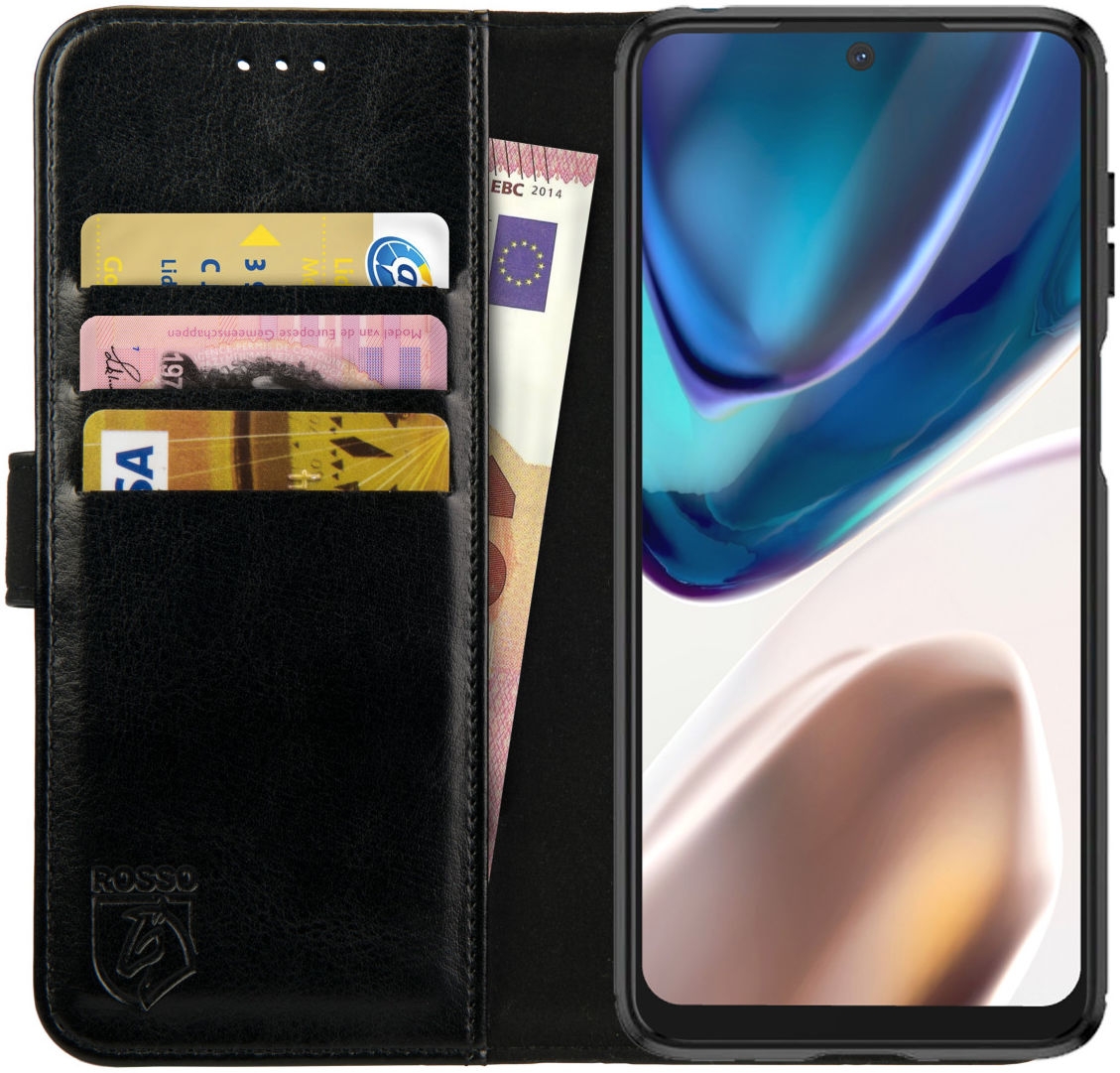 Rosso Element PU Θήκη Πορτοφόλι Motorola Moto G42 - Black