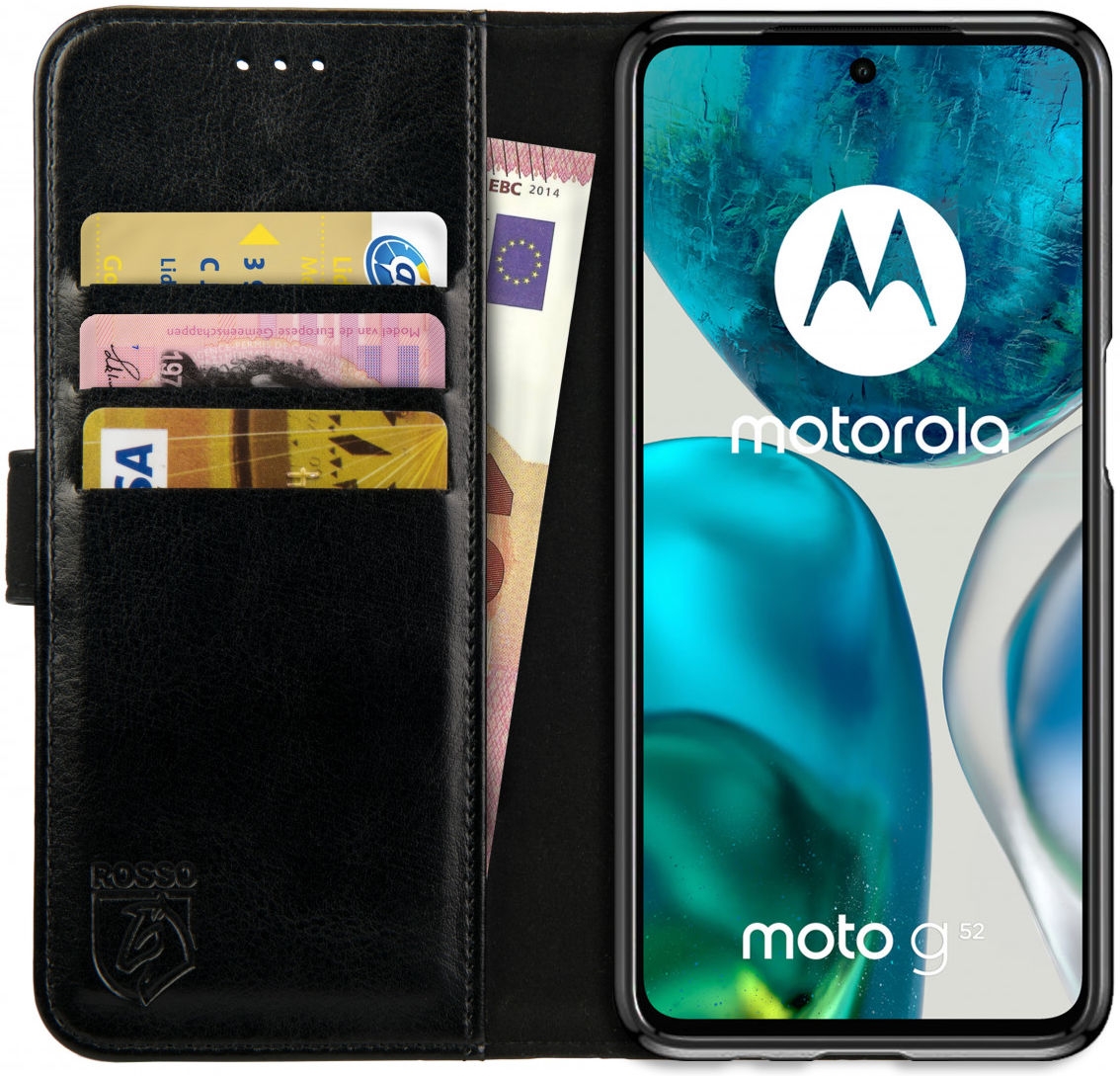 Rosso Element PU Θήκη Πορτοφόλι Motorola Moto G52 / G82 - Black