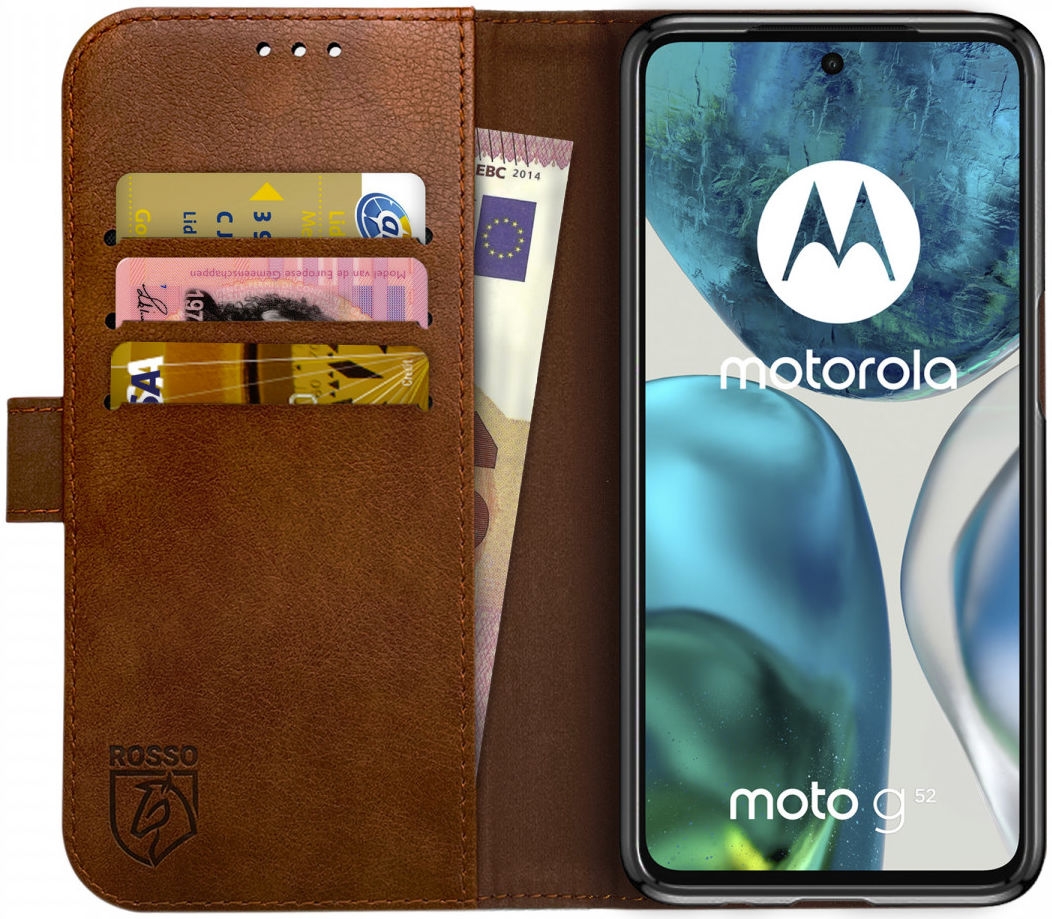 Rosso Element PU Θήκη Πορτοφόλι Motorola Moto G52 / G82 - Brown
